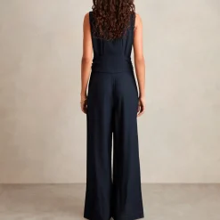 Raven Wide-Leg Belted Jumpsuit