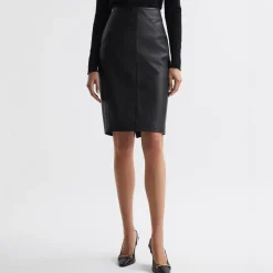 Raya Leather Pencil Skirt