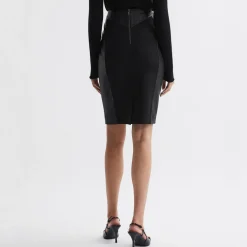 Raya Leather Pencil Skirt