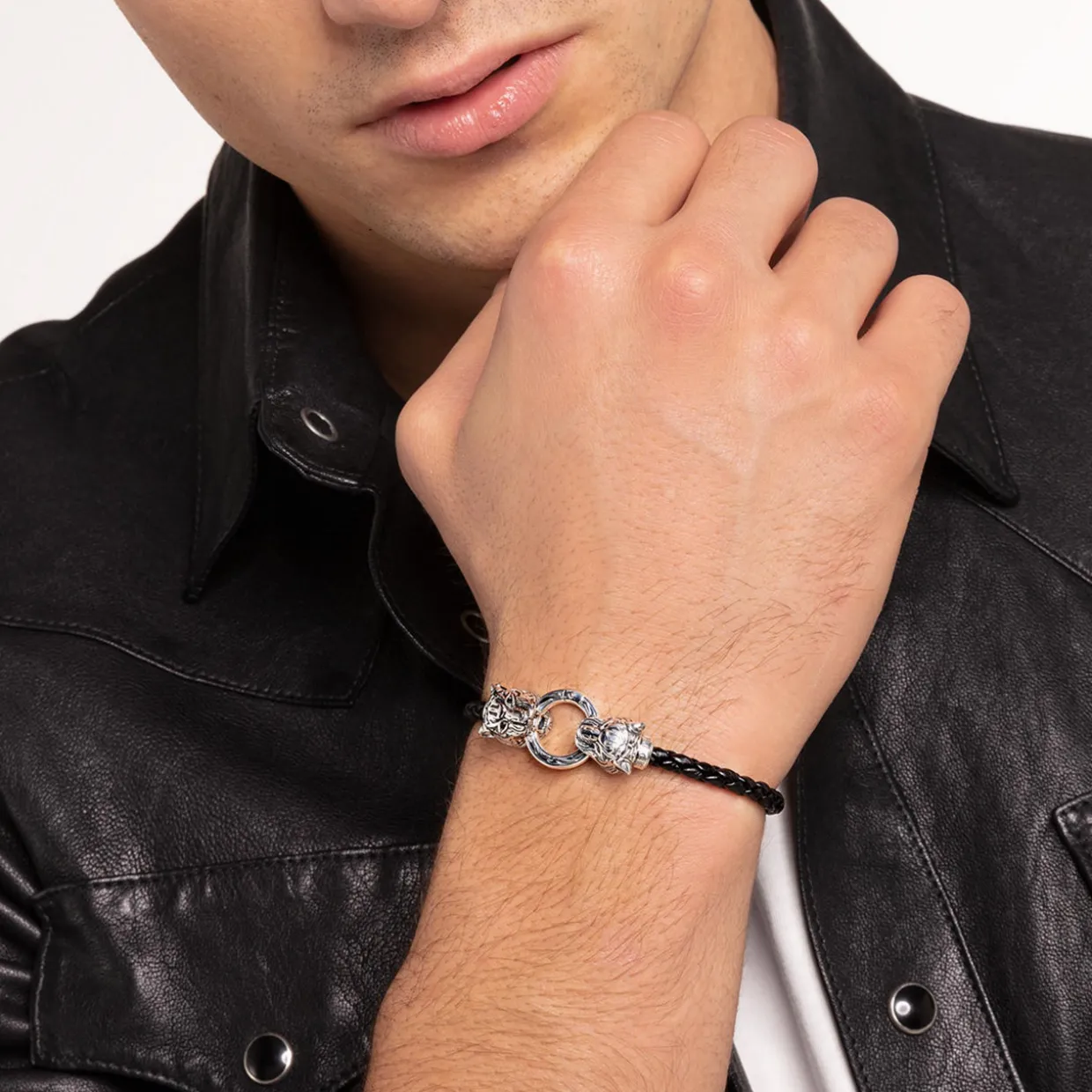 Rebel At Heart Tiger Leather Bracelet