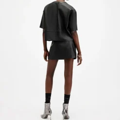 Discount ALLSAINTS Renai Leather Mini Skirt