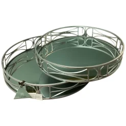 Renzo Rectangular Set of 2 Mirrored Trays