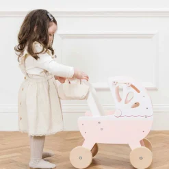 Retro Wooden Doll Pram