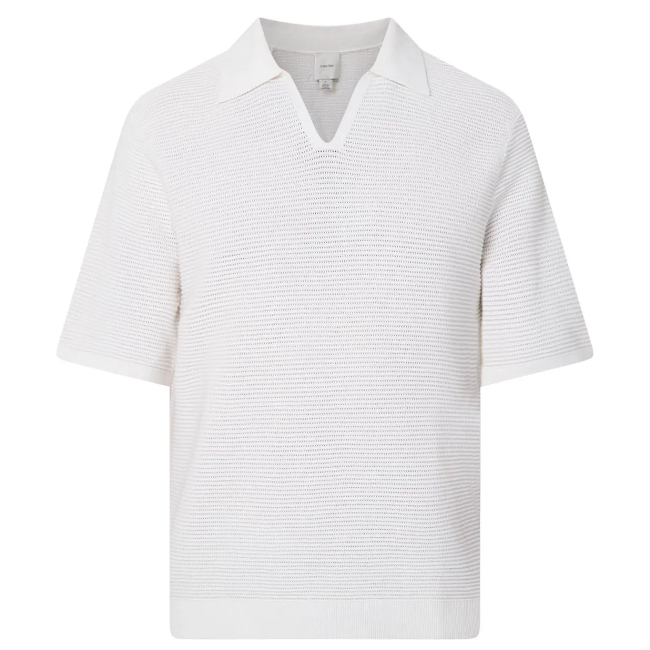 Discount CALVIN KLEIN Ribbed Knit Polo Shirt