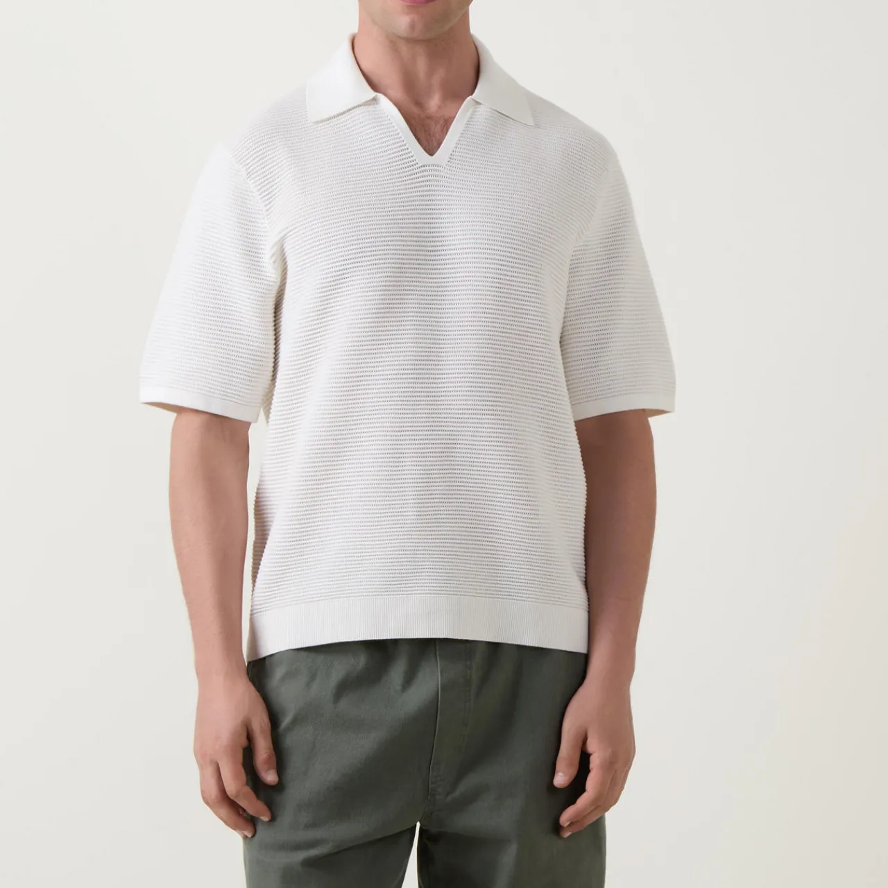 Discount CALVIN KLEIN Ribbed Knit Polo Shirt