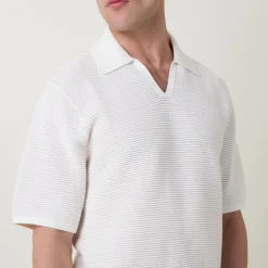 Discount CALVIN KLEIN Ribbed Knit Polo Shirt