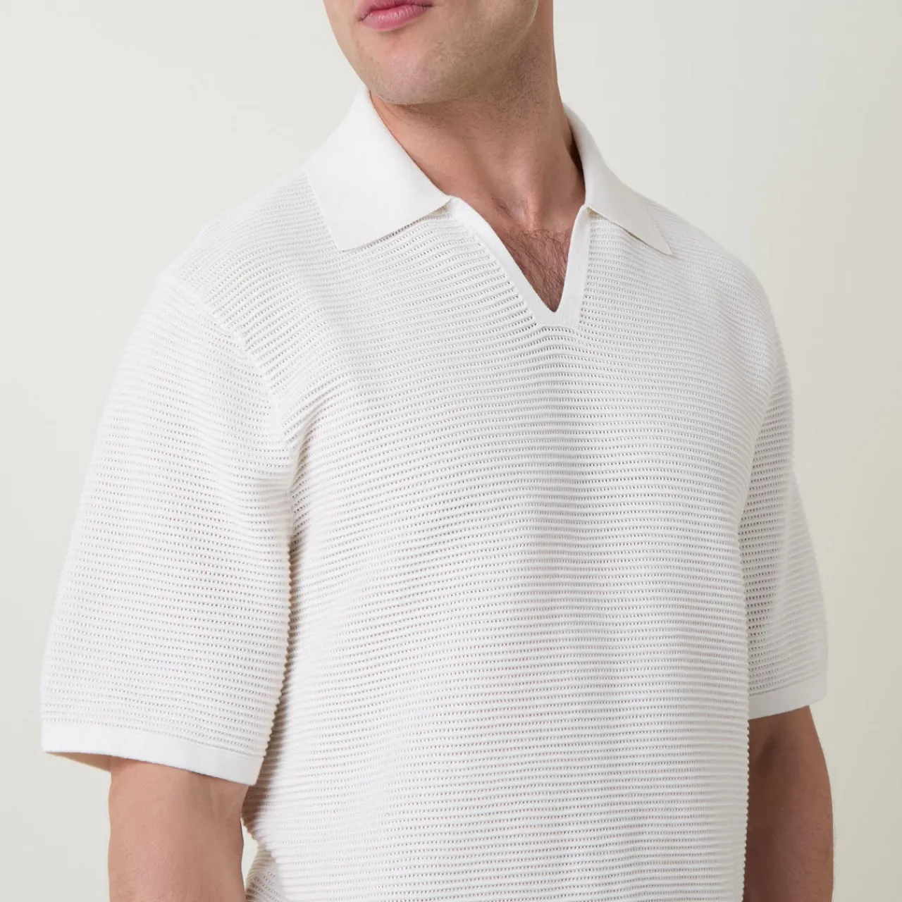 Discount CALVIN KLEIN Ribbed Knit Polo Shirt