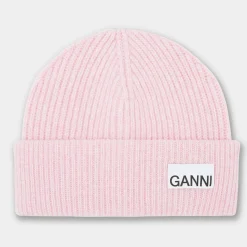 Sale GANNI Ribbed-Knit Lightweight Beanie Hat