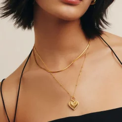 Sale MISSOMA Ridge 18kt Gold Plated Heart Necklace