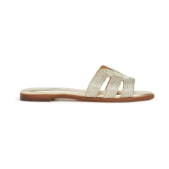 Riley Gold Lurex Flat Mules