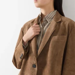 RolandaSingle-Breasted Suede Blazer