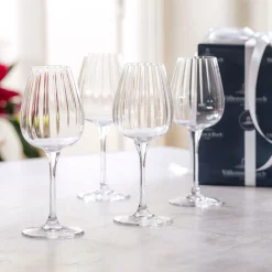 Rose Garden White Wine Goblet, Set of Four