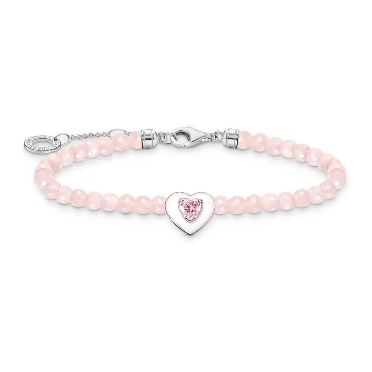 Rose Quartz Beaded Heart Bracelet
