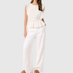 Clearance FOREVER NEW Rose Ruffle-Sleeve Top