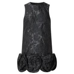 Rosette Floral Jacquard Mini Dress