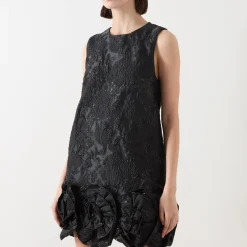 Rosette Floral Jacquard Mini Dress