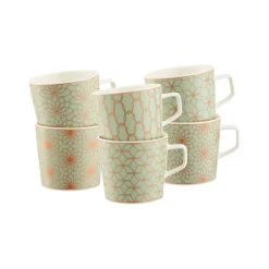 Fashion AYNSLEY Sage & Copper Deco Mugs Set of Six
