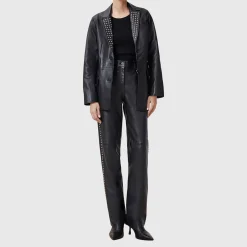 Clearance ALLSAINTS Saige Studded Leather Trousers