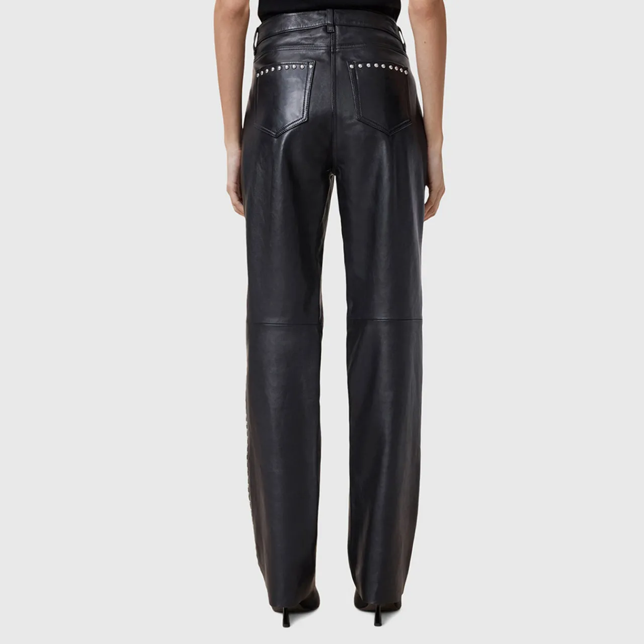 Clearance ALLSAINTS Saige Studded Leather Trousers