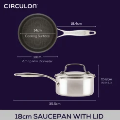 Scratch Defense Stainless Steel Saucepan with Lid 16cm