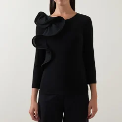 New JOSEPH RIBKOFF Sculptural Long-Sleeved Top