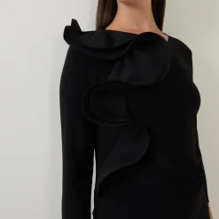 New JOSEPH RIBKOFF Sculptural Long-Sleeved Top