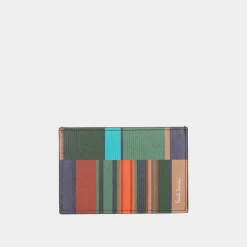 Seasonal Stripe Compact Card Holder
