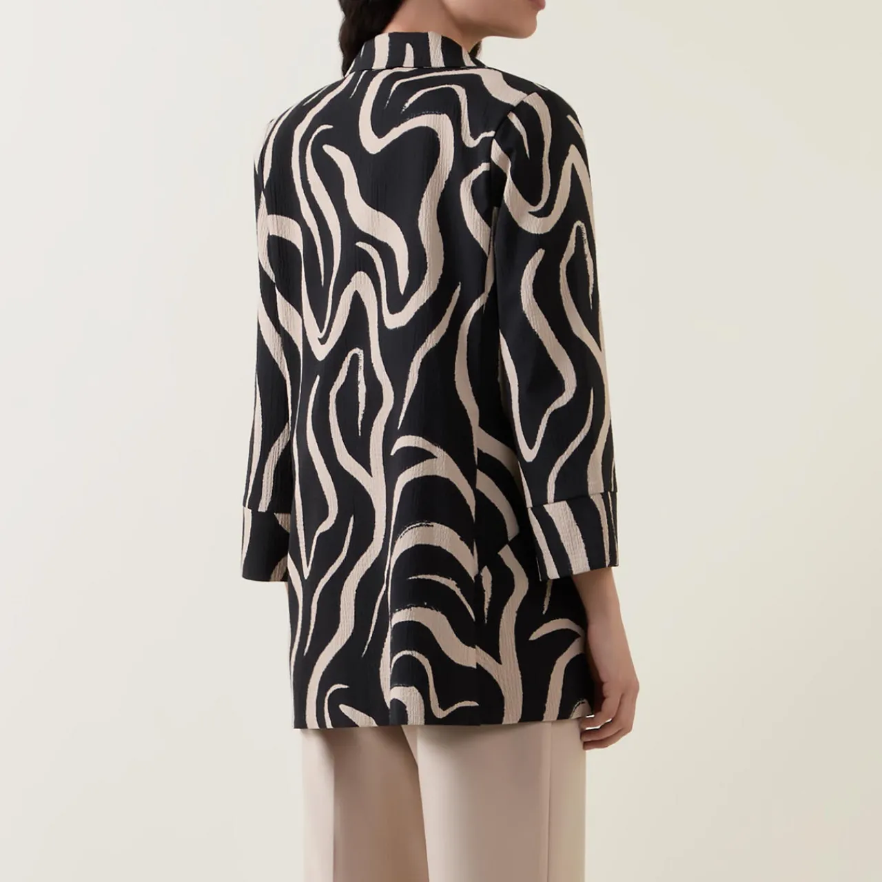 Best JOSEPH RIBKOFF Seersucker Abstract Blazer