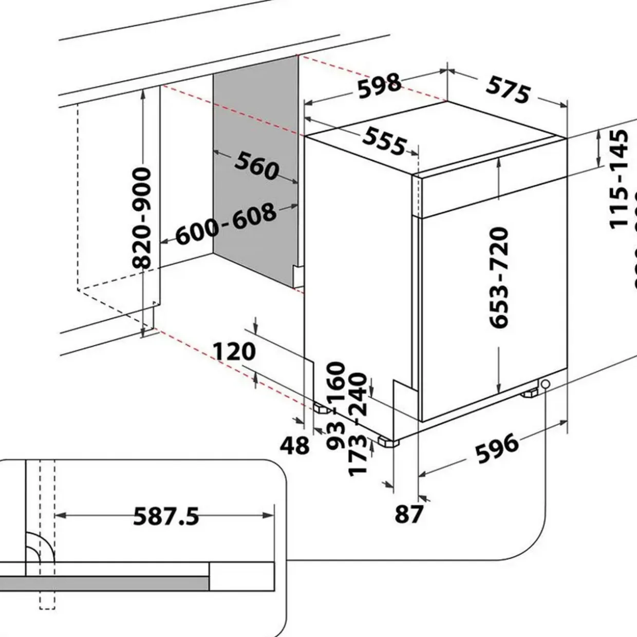 Semi Integrated Dishwasher