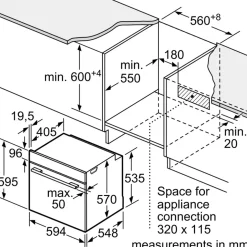 Series 4 Built-in Oven with Added Steam Function 60x60cm Black