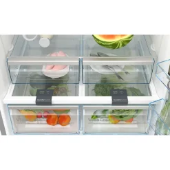 Series 4 Freestanding Fridge-Freezer with Freezer at Bottom 186x86cm Brushed Steel