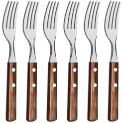 Clearance TRAMONTINA Set of Six Wooden Handle Table Fork