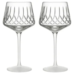 Outlet WATERFORD Set of Two Lismore Arcus Wine Glasses 14oz
