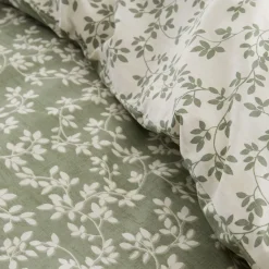Shadow Leaves Duvet Set Green