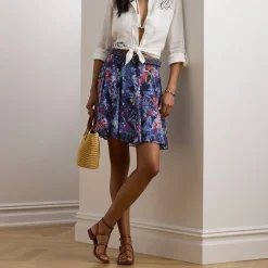 Shasley Abstract Floral Mini Skirt