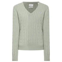 Shield Logo Cable Knit Sweater