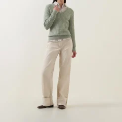 Shield Logo Cable Knit Sweater