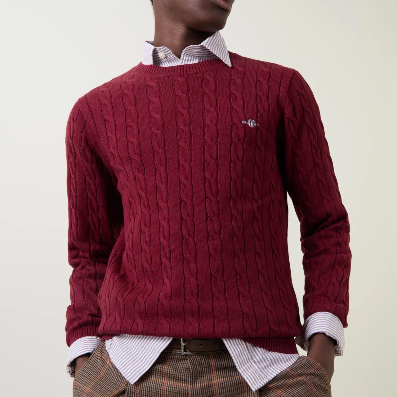 Clearance GANT Shield Logo Cable Knit Sweater