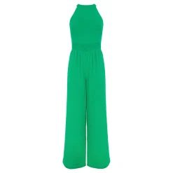 Shirred Plissé Jumpsuit