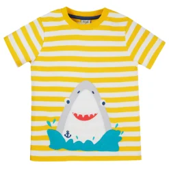 New FRUGI Sid Striped Shark Applique T-Shirt