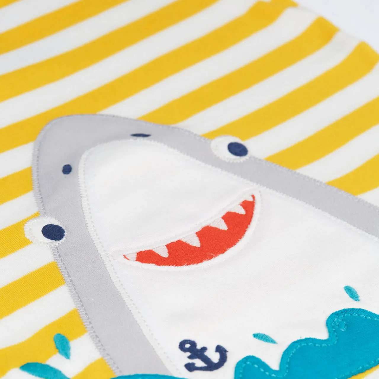 New FRUGI Sid Striped Shark Applique T-Shirt