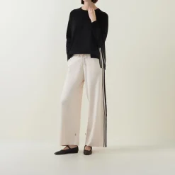 Side Stripe Wide Leg Trousers