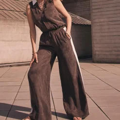 Side Stripe Wide Leg Trousers