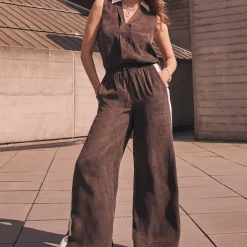 Side Stripe Wide Leg Trousers