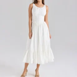 Sienna Bow Lace Up Dress