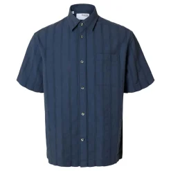 Best SELECTED HOMME Silas Seersucker Striped Shirt