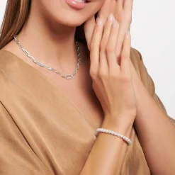 Hot THOMAS SABO Silver Pearls Bracelet