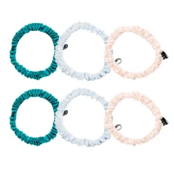 Six-Pack Skinny Silk Scrunchies