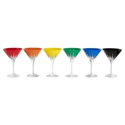 Six-Piece New Year Firework Martini Glass Set