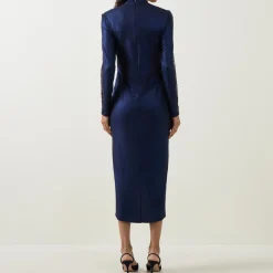 Sleeve-Embellished Wrap Dress